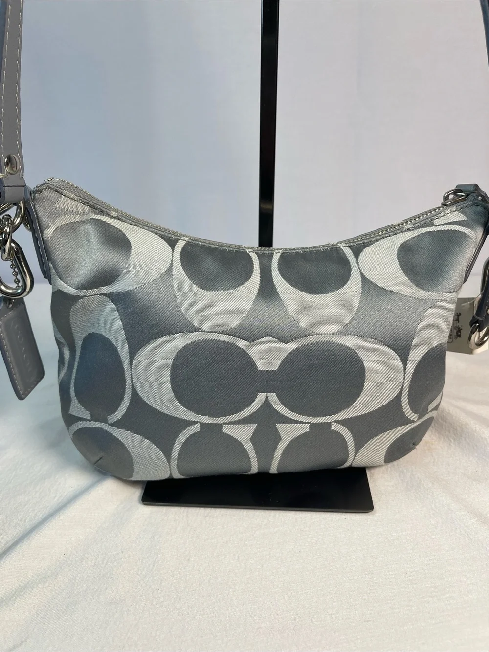 Coach E1093-14902 Kristen Signature Sateen Crossbody Blue Mist NWT